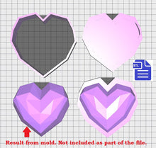 Load image into Gallery viewer, 3pc Geometric Heart Bath Bomb Mold STL File - for 3D printing - FILE ONLY