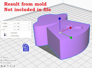 3pc Abducted Cow Bath Bomb Mold STL File - for 3D printing - FILE ONLY - 3 piece Hand Press Mould