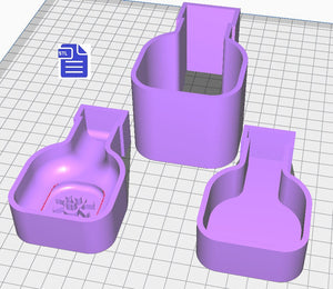 3pc Poision Potion Bath Bomb Mold STL File - for 3D printing - FILE ONLY - 3 piece Hand Press Bath Bomb Mould