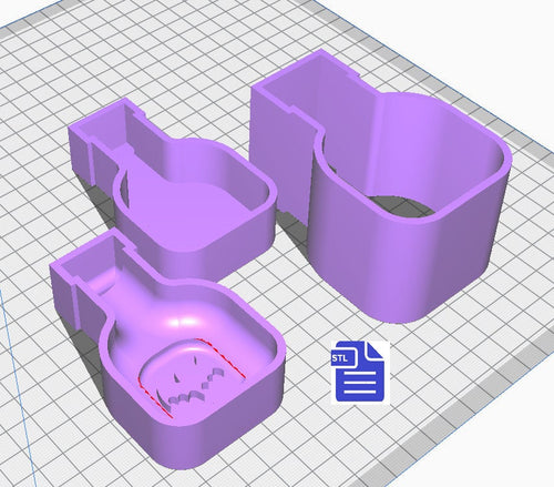 3pc Bat Wings Potion Bath Bomb Mold STL File - for 3D printing - FILE ONLY - 3 piece Hand Press Bath Bomb Mould