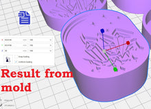 Load image into Gallery viewer, 3pc Celestial Moon Bath Bomb Mold Bath Bomb Mold STL File - for 3D printing - FILE ONLY - 3 piece hand press bath bomb mould