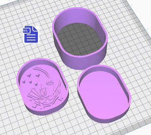 3pc Celestial Moon Bath Bomb Mold Bath Bomb Mold STL File - for 3D printing - FILE ONLY - 3 piece hand press bath bomb mould