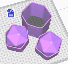 Load image into Gallery viewer, 3pc D20 Bath Bomb Mold STL File - for 3D printing - FILE ONLY - 3 part D20 hand press bath bomb mould