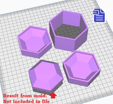Load image into Gallery viewer, 3pc Gemstone Bath Bomb Mold Bath Bomb Mold STL File - for 3D printing - FILE ONLY - 3 piece Hand Press Gemstone Mould - Shower Steamer