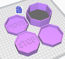 Load image into Gallery viewer, 3pc Stop Sign Bath Bomb Mold STL File - for 3D printing - FILE ONLY - 3 piece manual hand press mold