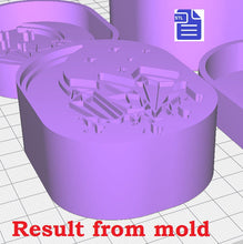 Load image into Gallery viewer, 3pc Celestial Moon Bath Bomb Mold Bath Bomb Mold STL File - for 3D printing - FILE ONLY - 3 piece hand press bath bomb mould