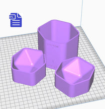 Load image into Gallery viewer, 3pc D20 Bath Bomb Mold STL File - for 3D printing - FILE ONLY - 3 part D20 hand press bath bomb mould