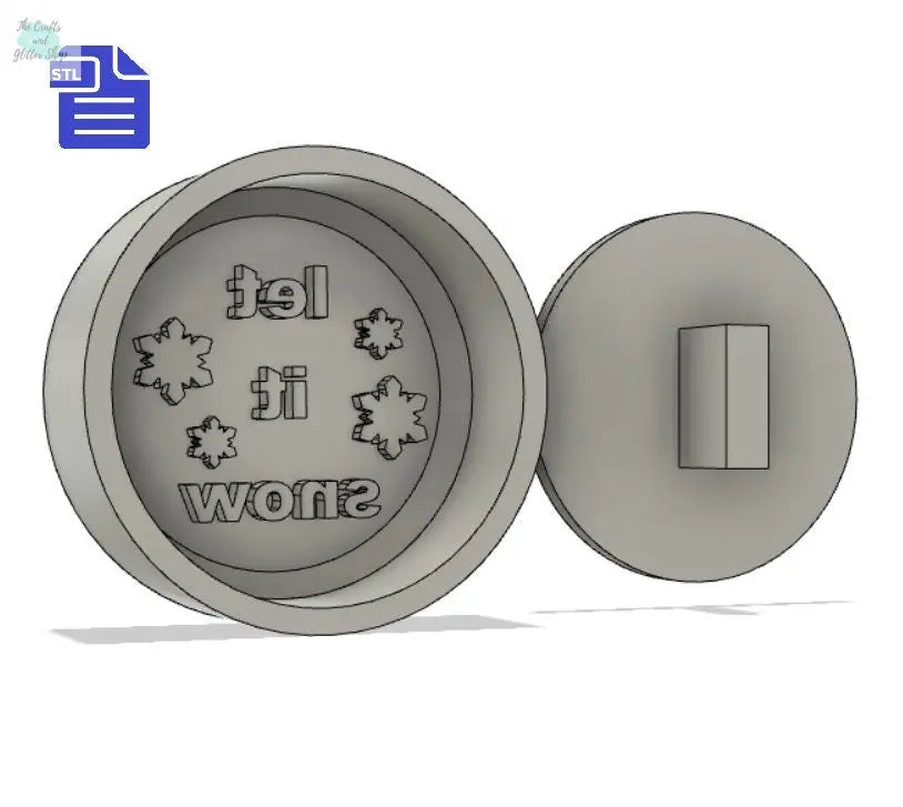 let it snow Bath Bomb Mold STL File - for 3D printing - FILE ONLY - let it snow bath bomb press mould with snowflakes Shower Steamer