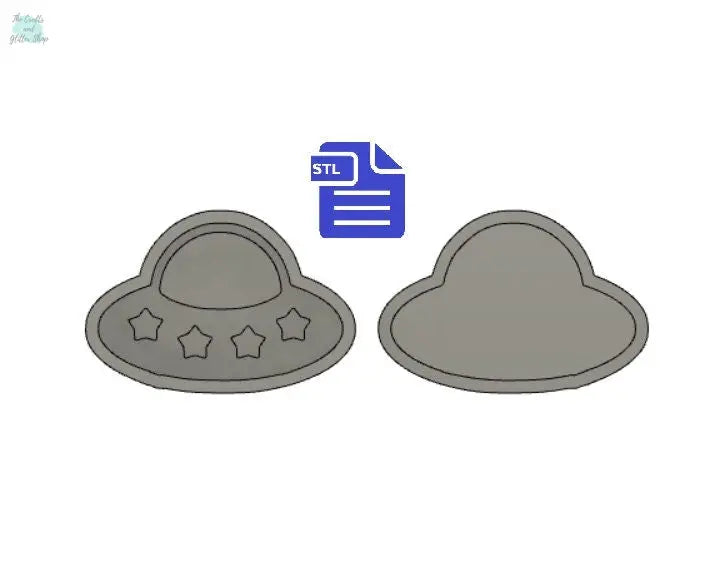 ufo Bath Bomb Mold STL File - for 3D printing - FILE ONLY - Spaceship Bath Bomb Press - Shower Steamer - Aliens & Space
