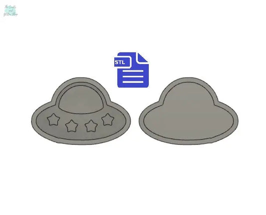 ufo Bath Bomb Mold STL File - for 3D printing - FILE ONLY - Spaceship Bath Bomb Press - Shower Steamer - Aliens & Space