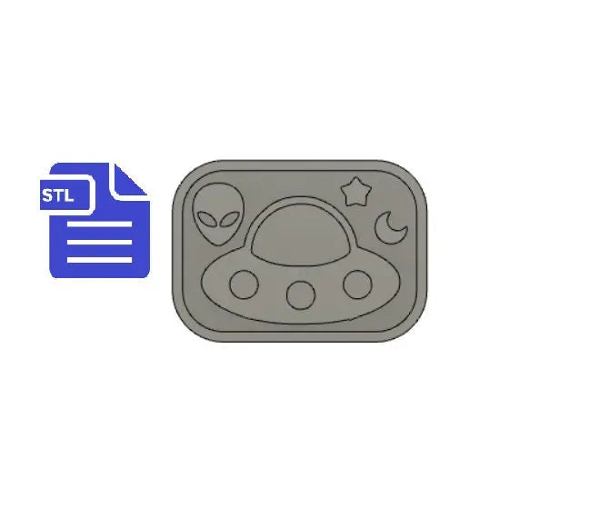 ufo STL File - for 3D printing - FILE ONLY - with tray included ready for silicone mold making - diy freshies mold - The Crafts and Glitter Shop