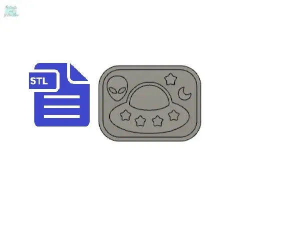 ufo ship STL File - for 3D printing - FILE ONLY - with tray included ready for silicone mold making - diy freshies mold - The Crafts and Glitter Shop