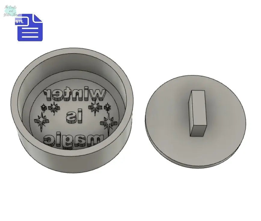 winter is magic Bath Bomb Mold STL File - for 3D printing - FILE ONLY - Bath Bomb Press Mould Shower Steamer
