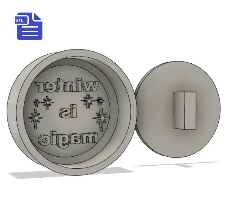 winter is magic Bath Bomb Mold STL File - for 3D printing - FILE ONLY - Bath Bomb Press Mould Shower Steamer - The Crafts and Glitter Shop